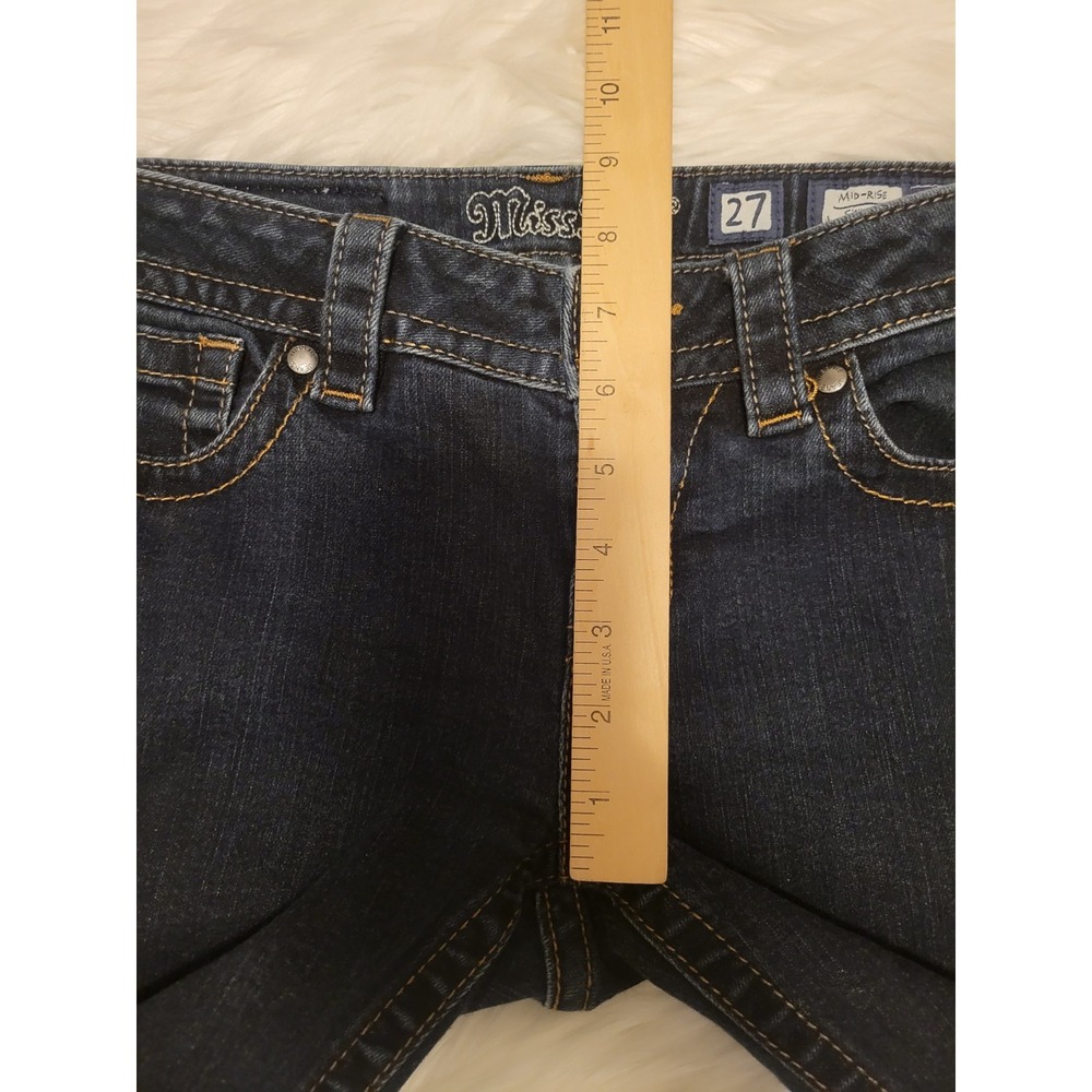 Miss Me Jeans Women's 27 Dark Wash Denim Mid Rise Skinny Stretch Denim - Picture 9 of 10